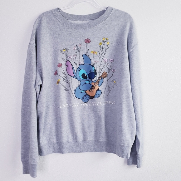 Disney Sweaters - Disney Stitch Floral Pullover Long Sleeve Sweater